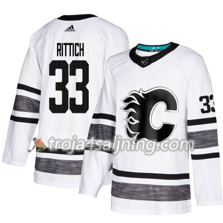 Calgary Flames tröja David Rittich 33 Vit 2019 All-Star Adidas Authentic - NHL Tröjor Herr